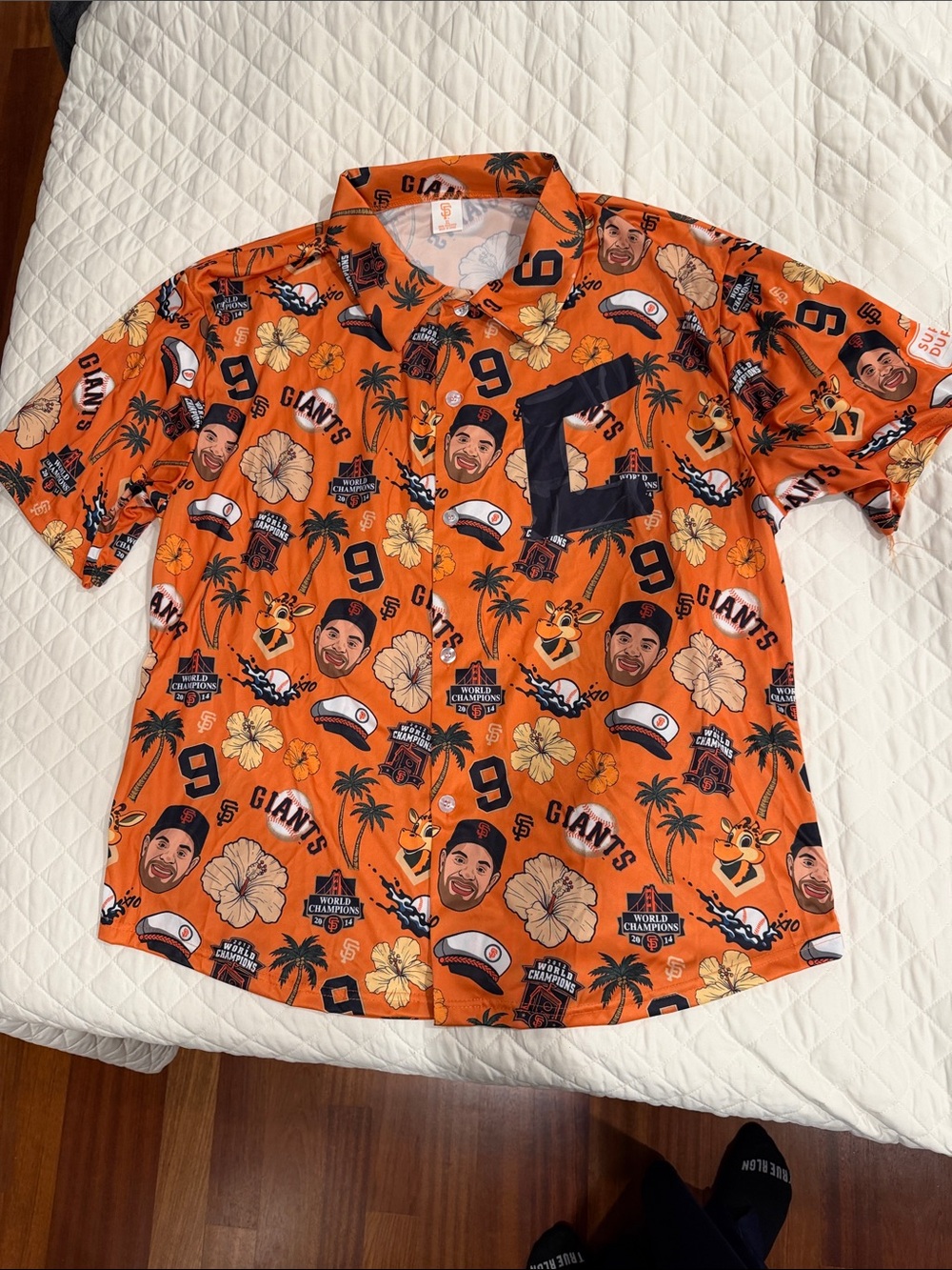 San Francisco Giants Orange Hawaiian-Style Button-Down Shirt